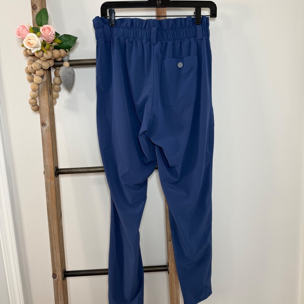Athleta Skyline Paper Bag High Waisted Blue Pants Size 4 - Picture 6 of 10